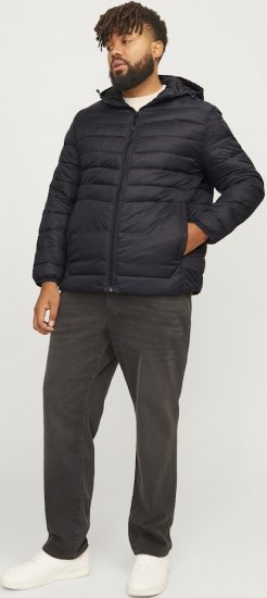 Jack & Jones SPRINT Quilted Hooded Jacket Black - Bundy - Bundy Nadměrné Velikosti - 2XL-8XL