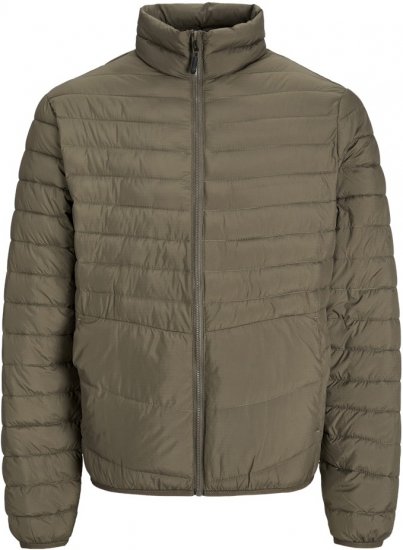 Jack & Jones STATE Puffer Jacket With Collar Brown - Bundy - Bundy Nadměrné Velikosti - 2XL-8XL