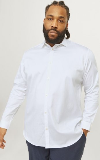 Jack & Jones ARMA LS Shirt White - Košile - Košile 2XL-10XL