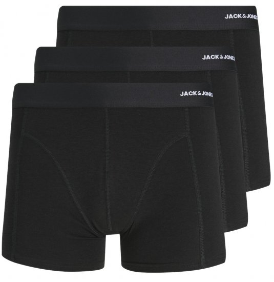 Jack & Jones BASIC BAMBOO Trunks 3-Pack Black - Spodní prádlo - Spodní Prádlo Nadměrné Velikosti 2XL-8XL