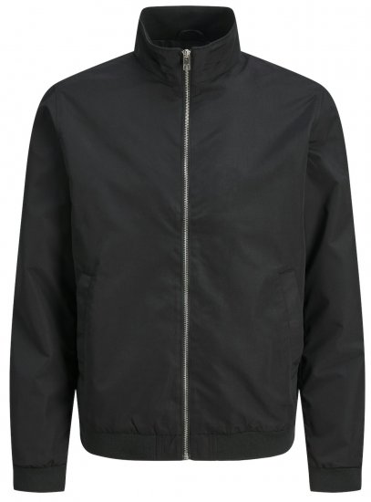 Jack & Jones JJROY HARRINGTON BOMBER Jacket Black - Bundy - Bundy Nadměrné Velikosti - 2XL-8XL