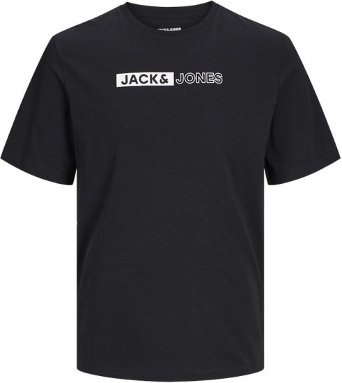 Jack & Jones CORP Logo Play 5 T-Shirt Black - Trička - Trička nadměrné velikosti - 2XL-14XL