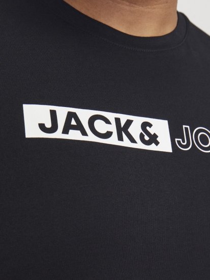 Jack & Jones CORP Logo Play 5 T-Shirt Black - Trička - Trička nadměrné velikosti - 2XL-14XL