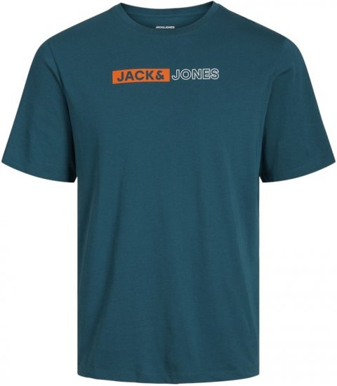 Jack & Jones CORP Logo Play 5 T-Shirt Deep Teal - Trička - Trička nadměrné velikosti - 2XL-14XL