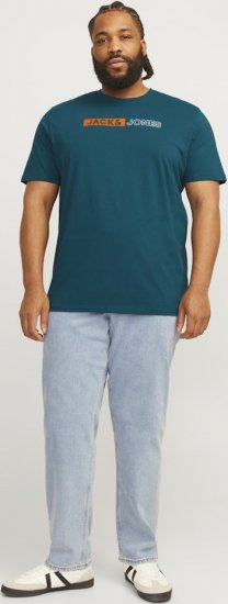 Jack & Jones CORP Logo Play 5 T-Shirt Deep Teal - Trička - Trička nadměrné velikosti - 2XL-14XL
