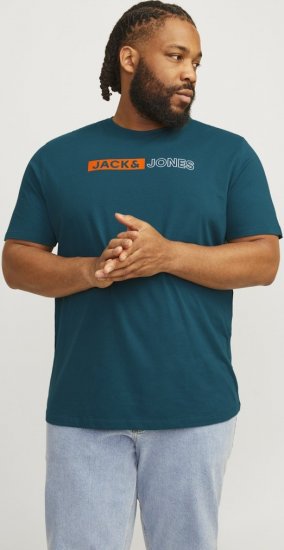 Jack & Jones CORP Logo Play 5 T-Shirt Deep Teal - Trička - Trička nadměrné velikosti - 2XL-14XL