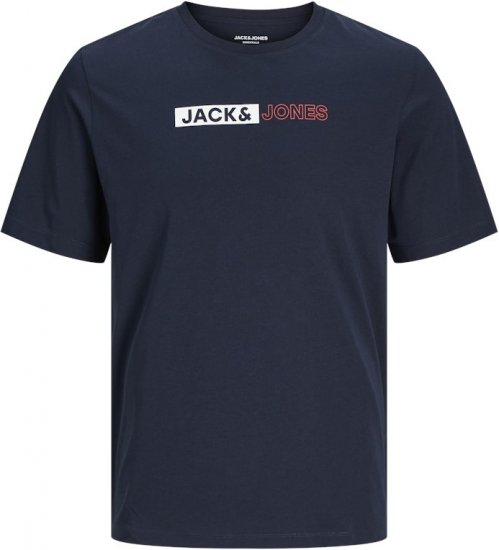 Jack & Jones CORP Logo Play 5 T-Shirt Navy Blazer - Trička - Trička nadměrné velikosti - 2XL-14XL
