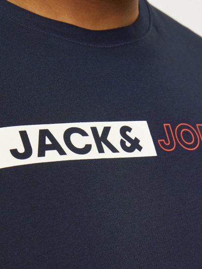 Jack & Jones CORP Logo Play 5 T-Shirt Navy Blazer - Trička - Trička nadměrné velikosti - 2XL-14XL