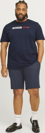 Jack & Jones CORP Logo Play 5 T-Shirt Navy Blazer - Trička - Trička nadměrné velikosti - 2XL-14XL
