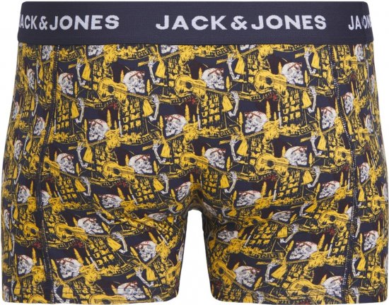 Jack & Jones SKULLROCK Trunks 3-Pack Navy Blazer - Spodní prádlo - Spodní Prádlo Nadměrné Velikosti 2XL-8XL