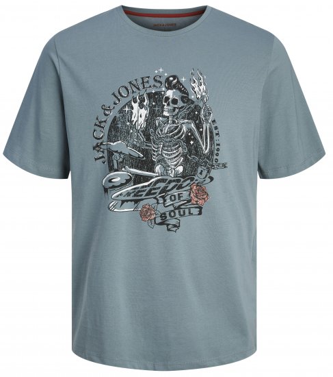 Jack & Jones JJSKULL ROCK T-Shirt Goblin Blue - Trička - Trička nadměrné velikosti - 2XL-14XL