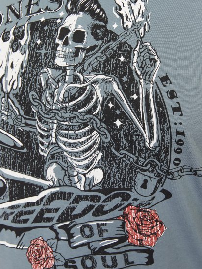 Jack & Jones JJSKULL ROCK T-Shirt Goblin Blue - Trička - Trička nadměrné velikosti - 2XL-14XL