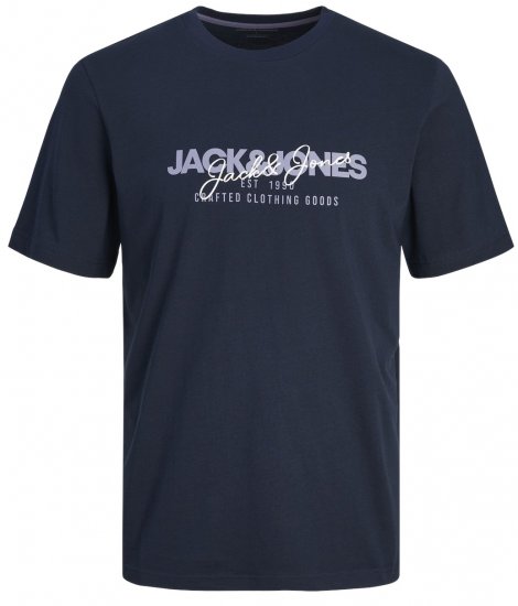 Jack & Jones JJALVIS T-Shirt Navy Blazer - Trička - Trička nadměrné velikosti - 2XL-14XL