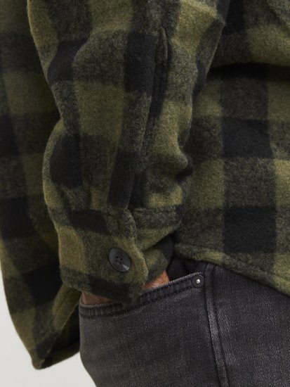 Jack & Jones ZAC Brushed Long Sleeve Overshirt Green - Košile - Košile 2XL-10XL