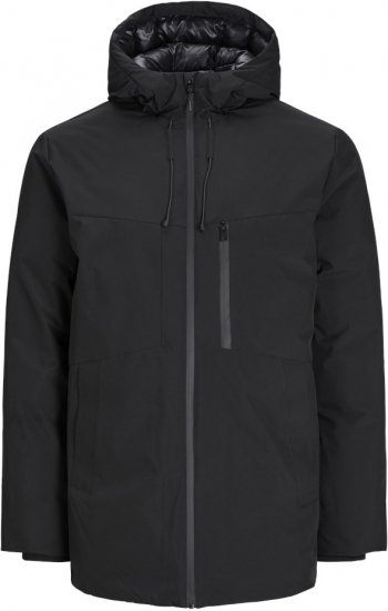 Jack & Jones PAYNE Windproof Parka Black - Bundy - Bundy Nadměrné Velikosti - 2XL-8XL
