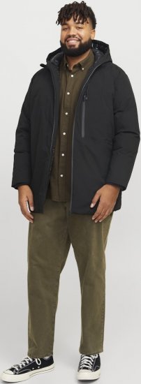 Jack & Jones PAYNE Windproof Parka Black - Bundy - Bundy Nadměrné Velikosti - 2XL-8XL