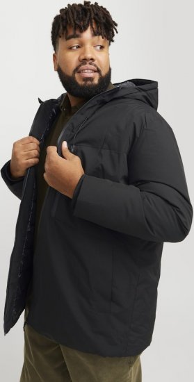 Jack & Jones PAYNE Windproof Parka Black - Bundy - Bundy Nadměrné Velikosti - 2XL-8XL