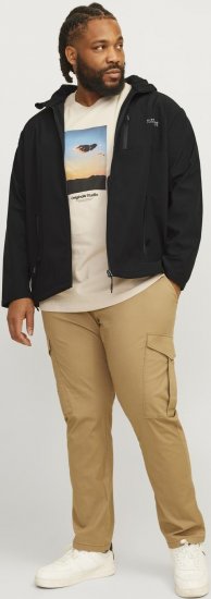 Jack & Jones JJTAYLOR Softshell Jacket Black - Bundy - Bundy Nadměrné Velikosti - 2XL-8XL