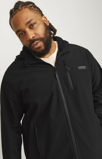 Jack & Jones JJTAYLOR Softshell Jacket Black - Bundy - Bundy Nadměrné Velikosti - 2XL-8XL