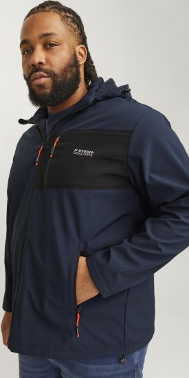 Jack & Jones JJTAYLOR Softshell Jacket Navy Blazer - Bundy - Bundy Nadměrné Velikosti - 2XL-8XL