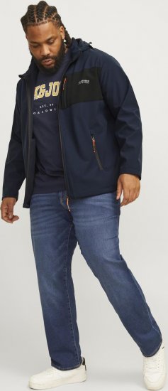 Jack & Jones JJTAYLOR Softshell Jacket Navy Blazer - Bundy - Bundy Nadměrné Velikosti - 2XL-8XL