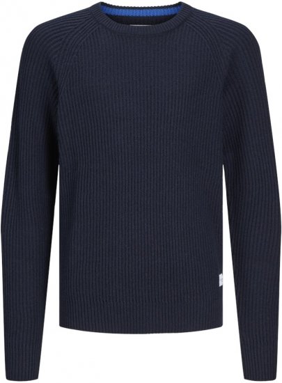 Jack & Jones PANNEL Knitted Sweater Navy Blazer - Mikiny & Mikiny s kapucí - Mikiny & Mikiny s kapucí 2XL-12XL