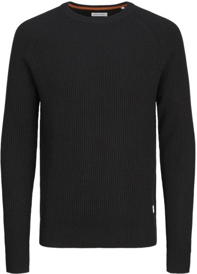 Jack & Jones PANNEL Knitted Sweater Black - Mikiny & mikiny s kapucí - Mikiny & Mikiny s kapucí 2XL-12XL