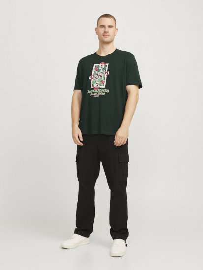 Jack & Jones XMAS Christmas Skull T-Shirt Dark Slate Grey - Trička - Trička nadměrné velikosti - 2XL-14XL