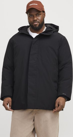 Jack & Jones KEEN Windproof Parka Black - Bundy - Bundy Nadměrné Velikosti - 2XL-8XL