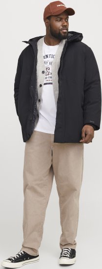 Jack & Jones KEEN Windproof Parka Black - Bundy - Bundy Nadměrné Velikosti - 2XL-8XL