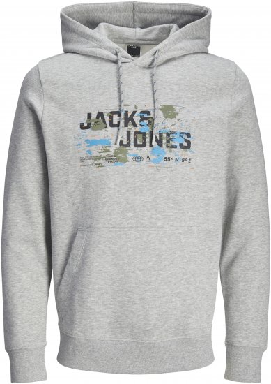 Jack & Jones JCOOUTDOOR Hoodie Light Grey - Mikiny & Mikiny s kapucí - Mikiny & Mikiny s kapucí 2XL-12XL