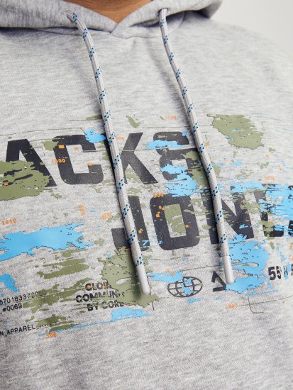 Jack & Jones JCOOUTDOOR Hoodie Light Grey - Mikiny & mikiny s kapucí - Mikiny & Mikiny s kapucí 2XL-12XL