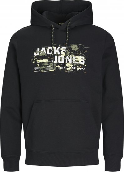 Jack & Jones JCOOUTDOOR Hoodie Black - Mikiny & Mikiny s kapucí - Mikiny & Mikiny s kapucí 2XL-12XL
