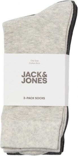 Jack & Jones RAFAEL Socks 3-Pack Grey - Spodní prádlo - Spodní Prádlo Nadměrné Velikosti 2XL-8XL