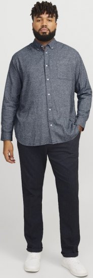 Jack & Jones NORRIS Flannel Long Sleeve Shirt Navy Blazer - Košile - Košile 2XL-10XL