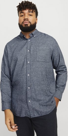 Jack & Jones NORRIS Flannel Long Sleeve Shirt Navy Blazer - Košile - Košile 2XL-10XL