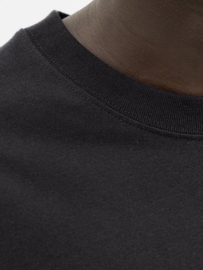 Jack & Jones Norrebro Crew Neck Long Sleeve T-Shirt Black - Trička - Trička nadměrné velikosti - 2XL-14XL