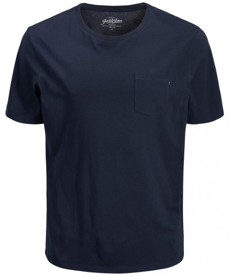 Jack & Jones JJEPOCKET Tee Navy - Trička - Trička nadměrné velikosti - 2XL-14XL