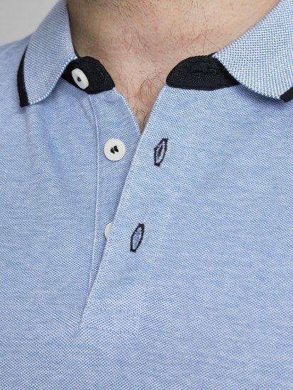 Jack & Jones PAULOS Short Sleeve Polo Light Blue/PS - Polokošile - Polokošile 2XL-8XL - Trička s límečkem 2XL-8XL