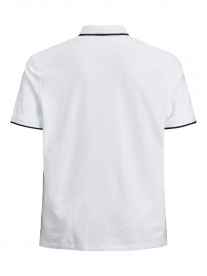 Jack & Jones PAULOS Short Sleeve Polo White/PS - Polokošile - Polokošile 2XL-8XL - Trička s límečkem 2XL-8XL