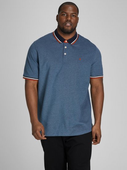 Jack & Jones Paulos Polo Denim Blue - Polokošile - Polokošile 2XL-8XL - Trička s límečkem 2XL-8XL