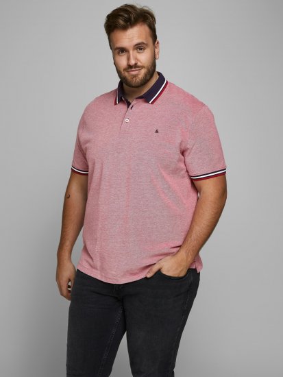 Jack & Jones Paulos Polo Rio Red - Polokošile - Polokošile 2XL-8XL - Trička s límečkem 2XL-8XL