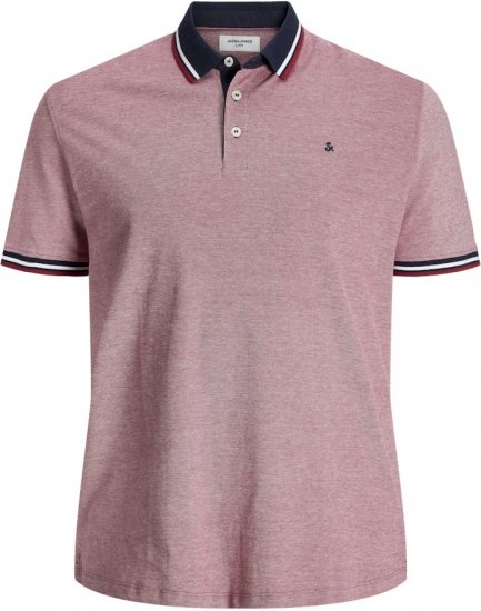 Jack & Jones PAULOS Short Sleeve Polo Rio Red/PS - Polokošile - Polokošile 2XL-8XL - Trička s límečkem 2XL-8XL