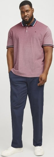 Jack & Jones PAULOS Short Sleeve Polo Rio Red/PS - Polokošile - Polokošile 2XL-8XL - Trička s límečkem 2XL-8XL