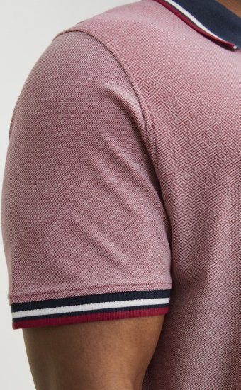 Jack & Jones PAULOS Short Sleeve Polo Rio Red/PS - Polokošile - Polokošile 2XL-8XL - Trička s límečkem 2XL-8XL