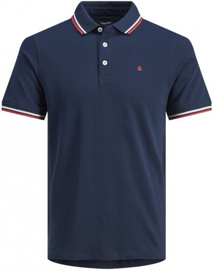 Jack & Jones PAULOS Short Sleeve Polo Navy Blazer - Polokošile - Polokošile 2XL-8XL - Trička s límečkem 2XL-8XL