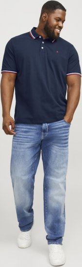 Jack & Jones PAULOS Short Sleeve Polo Navy Blazer - Polokošile - Polokošile 2XL-8XL - Trička s límečkem 2XL-8XL