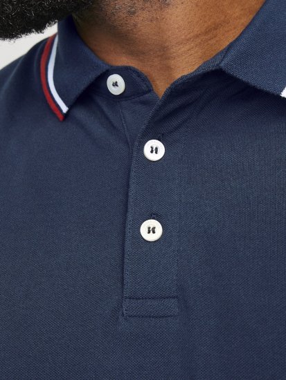 Jack & Jones PAULOS Short Sleeve Polo Navy Blazer - Polokošile - Polokošile 2XL-8XL - Trička s límečkem 2XL-8XL