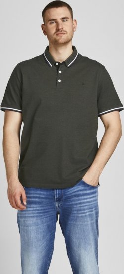 Jack & Jones PAULOS Short Sleeve Polo Green/PLAY 1 - Polokošile - Polokošile 2XL-8XL - Trička s límečkem 2XL-8XL