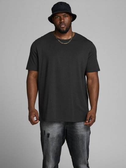 Jack & Jones Organic Basic T-shirt Black - Trička - Trička nadměrné velikosti - 2XL-14XL